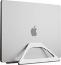Elestoria Aluminum Vertical Laptop Stand with Gravity Auto-Lock – Adjustable Laptop Holder Vertical fits MacBook Pro/Air, Chromebook & Gaming Laptops up to 17.3" – Space-Saving Desktop Dock - Silver