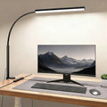 LED Desk Lamp with Clamp, 5 Color Modes & 10 Brightness Levels, Eye-Caring Desk Light, Flexible Gooseneck, Memory Function, Adapter Included for Home Office, Reading & Study