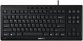 Cherry Stream Keyboard TKL, Wired Keyboard Without Number Pad, Whisper Quiet Keys, Unique Typing Feel, Slim Design, SX Scissor Switches, QWERTY, Black