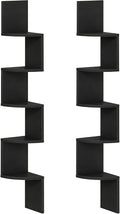 HOOBRO Corner Shelf Wall-Mounted, Set of 2 Floating Corner Shelves for Wall, 5-Tier Corner Bookshelves for Living Room, Bedroom, Bathroom, Home Office, Black BK26BJP201