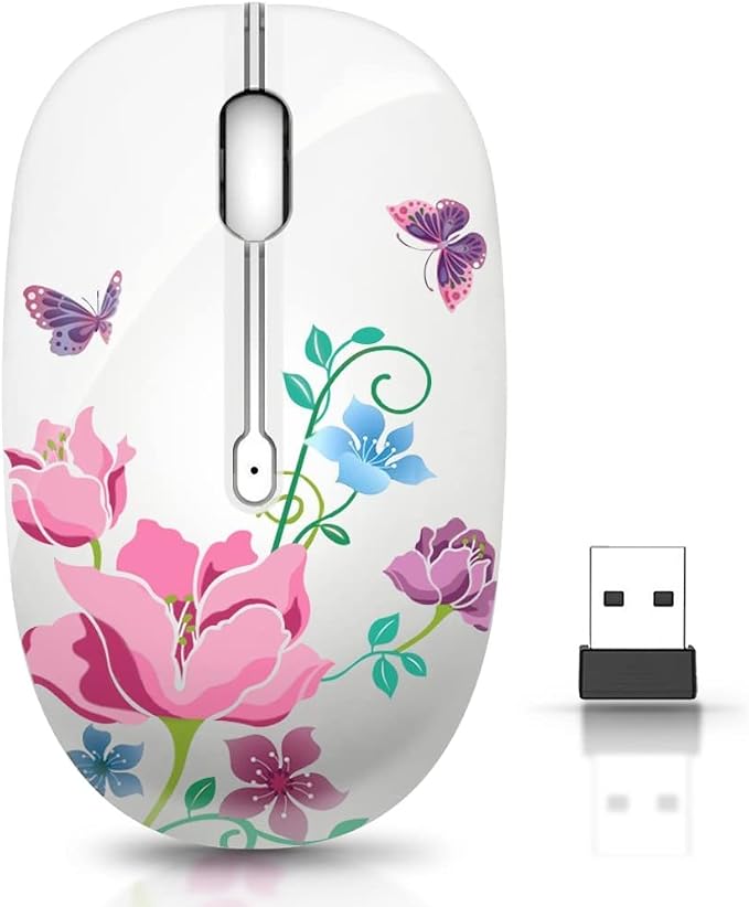 JUHOO Wireless Mouse with Nano Receiver for PC, Laptop, Notebook, Computer, MacBook, Less Noise, Portable Mobile Optical Mice
