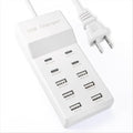 USB Charging Station with 6 USB-A and 4 USB-C Ports, 50W 10A USB Charger Block for Smart Phone, Tablet, Laptop, Multiple Devices - USB Power Strip with Auto-Detect Technology
