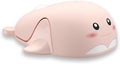 CHUYI Cute Animal Dolphin Shape Wireless Silent Mouse Frosted Cartoon Portable Travel Mute 1600DPI Novelty Optical Unique Cordless Quiet Mice for Computer Laptop PC Gift (1 Pack-Pink)