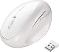 SANWA 2.4G Wireless Ergonomic Mouse White, Vertical Optical Ergo Mouse Small Hands, Cordless Mice for Wrist Pain, 800/1200/1600 DPI, 5 Buttons, Compatible Mac, Windows, PC, Desktop