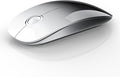 RAPIQUE Bluetooth Wireless Mouse - (BT5.1+USB) Dual Connectivity, Quiet Click, Low Power, and 1600 DPI, Portable Cordless Mouse for Laptop, MacBook Pro/Air, iPad (White to Black)