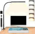 LED Desk Lamp with Clamp, 5 Color Modes & 10 Brightness Levels, Eye-Caring Desk Light, Flexible Gooseneck, Memory Function, Adapter Included for Home Office, Reading & Study