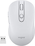 wegear USB Wireless Mouse for Laptop PC Mac, 2.4GHz Cordless Mouse with 6 Buttons, 5-Level Adjustable 4000 DPI, Ergonomic Portable Optical Computer Mice, 24-Month Battery Life -White