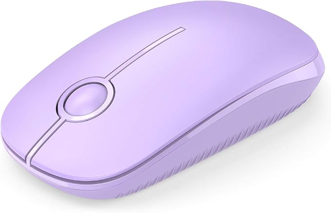 VssoPlor Wireless Mouse, 2.4G Slim Portable Computer Laptop Mouse with Nano Receiver Quiet Silent Optical Mice for Notebook, PC, Laptop, Computer-Light Purple