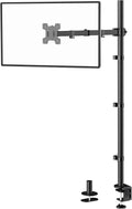 WALI Single Monitor Stand Desk Mount, Tall Monitor Stand Fully Adjustable with 39” Height Pole, Articulating Arm for Computer Screen up to 38 inch, 22lbs (M001XXL), Black