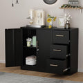GAIOUS Lateral File Cabinet with 3 Drawers, Metal Storage Cabinet with Lock, Black Sideboard Buffet, Multi-Functional Accent Cabinets for Home Office Living Room Entryway