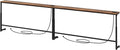 Kitstorack 102.3" Extra Long Behind Couch Table, Adjustable Height Narrow Console Table with 2 Power Strips, Split Design for Separate Wall Use, Anti-Scratch Tip, Rustic Brown for Living Room