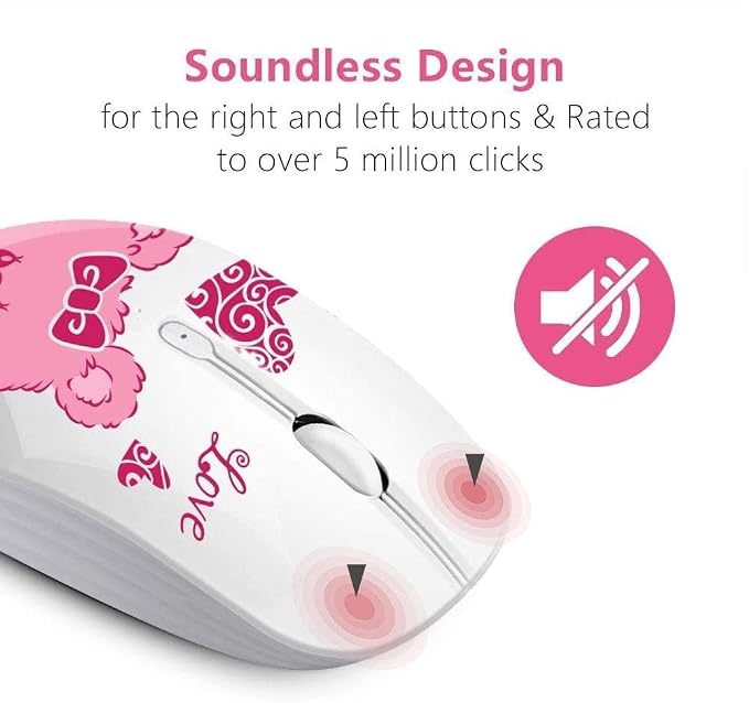 JUHOO Wireless Mouse with Nano Receiver for PC, Laptop, Notebook, Computer, MacBook, Less Noise, Portable Mobile Optical Mice(Bear).