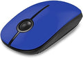 VssoPlor Wireless Mouse, 2.4G Slim Portable Computer Mice with Nano Receiver for Notebook, PC, Laptop, Computer-Black Blue