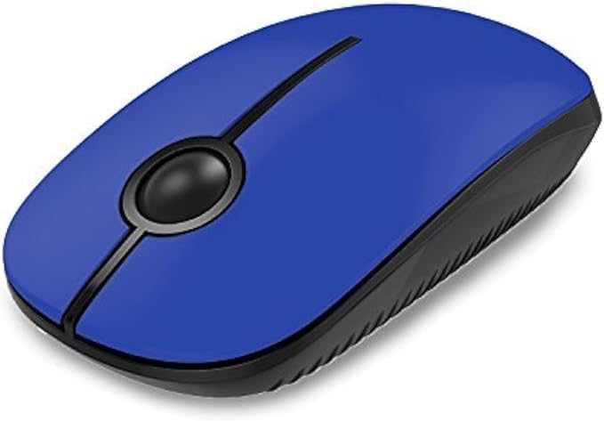 VssoPlor Wireless Mouse, 2.4G Slim Portable Computer Mice with Nano Receiver for Notebook, PC, Laptop, Computer-Black Blue