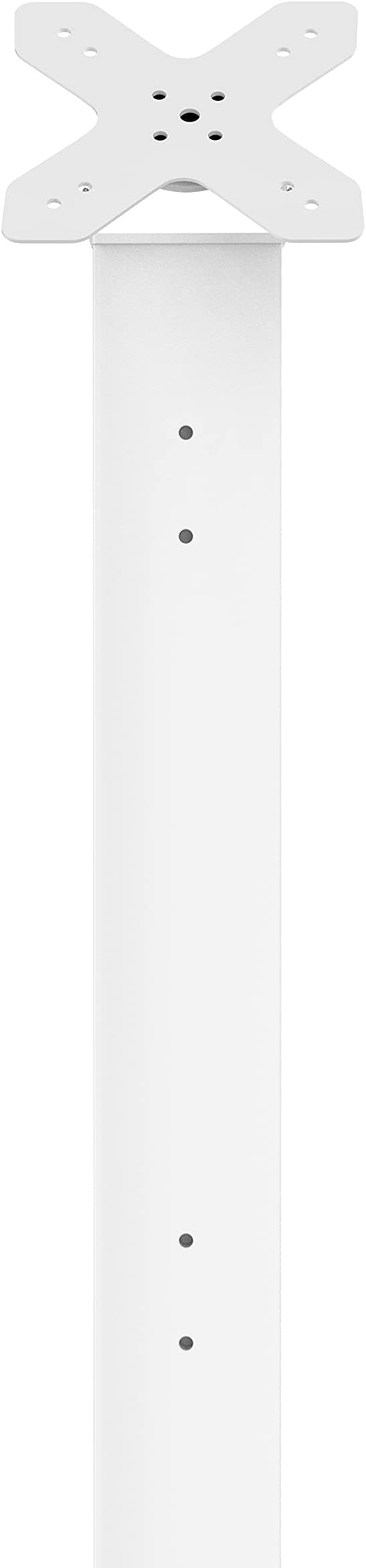 Metal Pole Floor Stand- CTA Premium Thin Profile Retail & Tradeshow Stand with VESA Plate and Base – Compatible with CTA’s Locking Mount (PAD-PARAW) or Any VESA Compatible Mount (ADD-CHKW) - White
