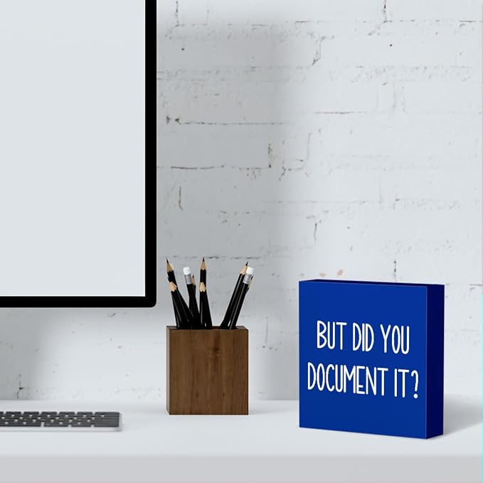 Funny HR Decor Office Decor Human Resources Office Desk Ornament HR Wooden Box Sign for Tabletop Bookshelf Thank You Gifts for Home Farmhouse Meeting Room Bedroom Library Retirement Boss Day Blue