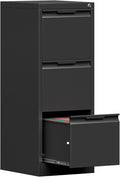 3-Drawer Metal File Cabinet with Lock,Steel Printer Stand with Storage for Home Office,Vertical Filing Cabinet for Legal/Letter/A4 Files,Assembly Required