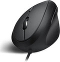 Perixx PERIMICE-519 Wired Ergonomic Vertical Mouse - Portable Small Design - 105x67x58 mm - Right Handed Black