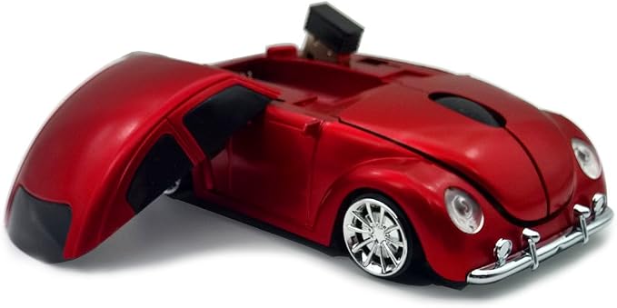 Cool Sports Car Shaped 2.4GHz Optical Gaming Mouse for PC, Laptop - Red