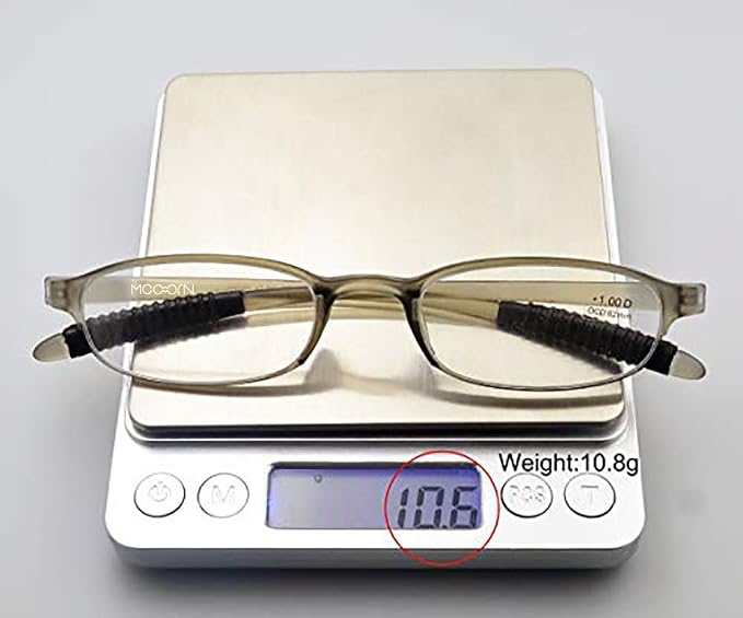 Lightweight Gray Reading Glasses,Flexible(Memory Plastic) Readers, Men and Women 1.00