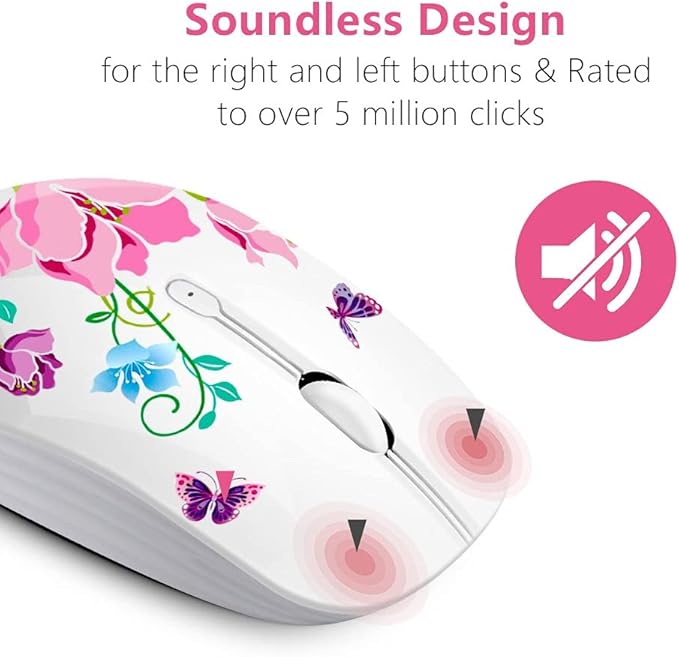 JUHOO Wireless Mouse with Nano Receiver for PC, Laptop, Notebook, Computer, MacBook, Less Noise, Portable Mobile Optical Mice