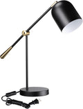 TORCHSTAR Adjustable Desk Lamp Aesthetic, AC 110-120V, Swing Arm Task Desk Lamp, Max 60W, E26 Base, Bulb Not Included, Metal Decor Desktop Lamp with On/Off Switch, for Work, Study, Home Office, Black