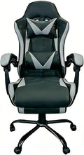 Gaming Chair, Ergonomic Computer Chair with Footrest and Lumbar Support, Height Adjustable Video Game Chair with 360° Swivel Seat and Headrest for Office, Home, Streaming and Gaming (Grey)