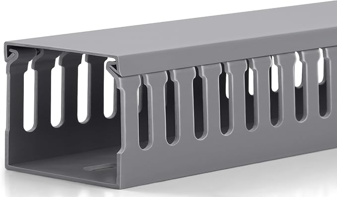 ZhiYo H2 x W2.4in Professional Server Rack Cable Management Raceway, 95in(4X L23.6in) Cable Raceway Kit, Electrically Safe PVC, Open Slot Wire Cord Hider for Under Desk/Computer/Network Cords