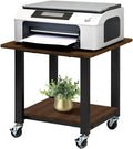 SunnyPoint 2-Tier Mobile Stand with Lockable Wheels — Printer Cart, Mini Fridge Stand, Portable Electronic Device & Projector Holder | Under Desk Storage Shelf for Home & Office, 18.9" x 15.75"