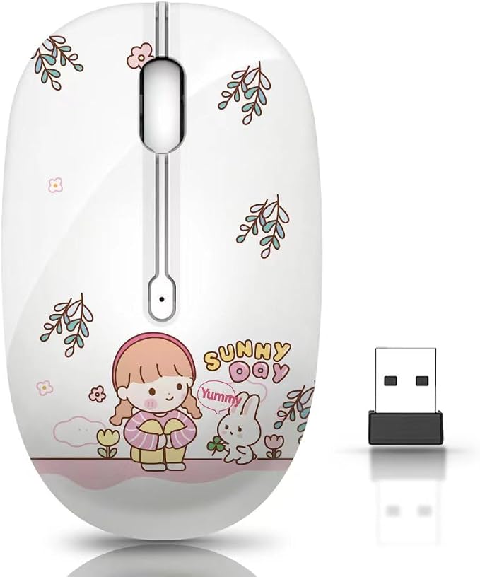 JUHOO Wireless Mouse with Nano Receiver for PC, Laptop, Notebook, Computer, MacBook, Less Noise, Portable Mobile Optical Mice