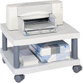 Scranton & Co Underdesk Printer Stand, 20"W x 17.5"D x 11.5"H, Durable PVC Plastic, Two-Tone Gray Finish, Mobile with Locking Swivel Casters, Storage Shelf for Supplies, Compact Office Printer Stand
