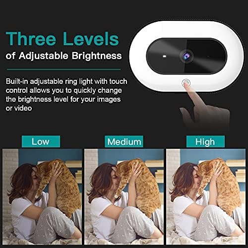 NexiGo StreamCam N930E with Software, 1080P Webcam with Ring Light and Privacy Cover, Auto-Focus, Plug and Play, Web Camera for Online Learning, Zoom Meeting Skype Teams, PC Mac Laptop Desktop