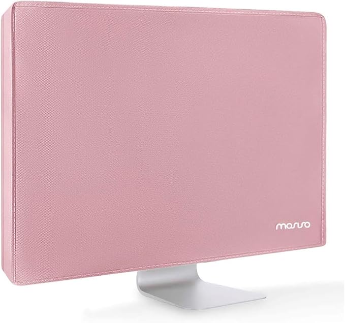 MOSISO Monitor Dust Cover 22, 23, 24, 25 inch Anti-Static Dustproof LCD/LED/HD Panel Case Computer Screen Protective Sleeve Compatible with iMac 24 inch, 22-25 inch PC, Desktop and TV, Pink