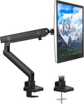 Mount-It! Single Monitor Arm Desk Mount for 24-32 Inch Computer Monitor, Full Motion Aluminum Mount, VESA 75x75 100x100, Holds up to 17.6 lbs, Cable Management, C-Clamp and Grommet Base, Black