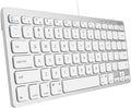 Macally Small Wired Keyboard for Mac and Windows - 78 Scissor Switch Keys Compatible Apple Keyboard - USB Mini Keyboard that Saves Space and Looks Great - Plug and Play Wired Mac Keyboard - Aluminum