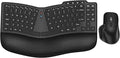 Ergonomic Wireless Keyboard Mouse, Wave Key Bluetooth/2.4G Split Design Ergo Keyboard Mouse Combo with Cushioned Palm Rest, Multi-Device, Rechargeable, for Multi-OS, Windows/Mac/Android