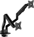 Pixio PS1D Wave Black Dual Monitor Arm Stand Desk Mount - Fits up to 32 inches Monitors and up to 19.8lbs. VESA Compatibility and Integrated Cable Management
