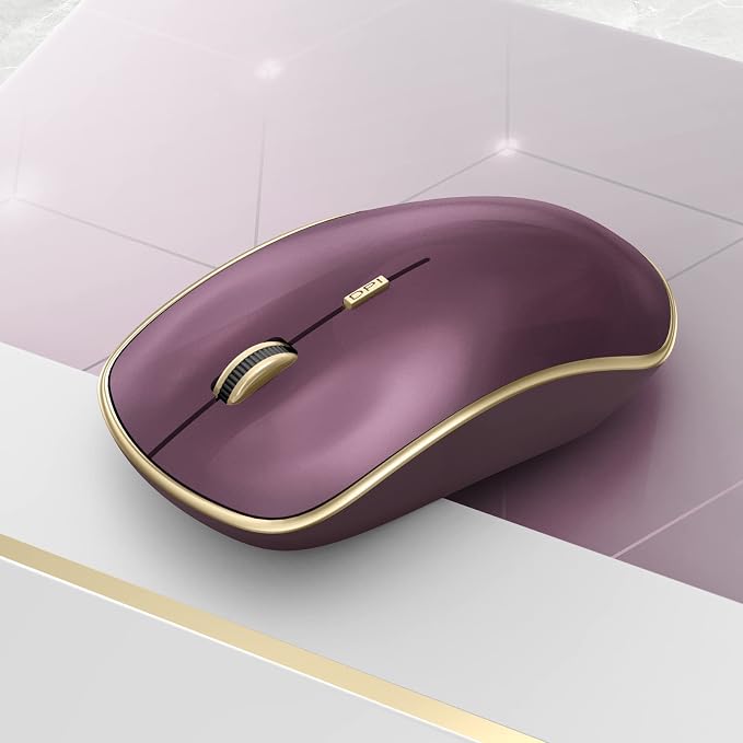 JOYACCESS J Wireless Mouse for Laptop, 2.4G Slim Wireless Silent Mouse, Portable Wireless Computer Mouse, 3200 DPI, USB Wireless Mouse for Desktop, Notebook, Chromebook, PC (Wine Red)