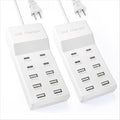 USB Charging Station with 6 USB-A & 4 USB-C Ports, 50W 10A USB Charger Block for Multiple Devices -USB Power Strip with Auto-Detect Technology (2 PCS)