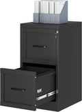Ckzbx 2 Drawer File Cabinet with Lock, Narrow Vertical Filing Cabinet, Under Desk File Cabinets,Black Metal File Cabinets for Home Office,Fit Letter/A4/Legal Size File