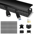 Cable Raceway Kit, Stageek Cable Management System Open Slot Wiring Raceway Duct with Cover, On-Wall Concealer Organizer for Cable Pass to Hide Wires Cords for TVs, Computers - 9x15.4inch, Black