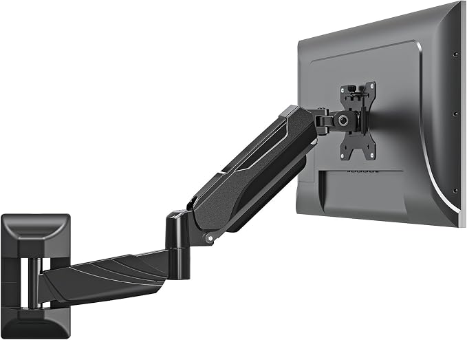 MOUNTUP Monitor Wall Mount for 17-32 Inch Computer Screen, Wall Mounted Arm Support 4.4-17.6lbs Display, Computer Monitor Arm, VESA Bracket for VESA 75x75mm and 100x100mm, Black