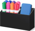 MR.MATE Magnetic Pen Holder,Black Magnetic Marker Cup for Fridge Whiteboard | Dry Erase Marker Pencil Holder with Acrylic Cup and Strong Magnet, Non-slip Design For Refrigerator Locker Office & Classroom