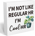 mmiishe Office Gifts for HR Coworker Desk Decoration Hr Gifts for Women | Funny Desk Decor Hr Gift for Colleagues Leader Boss Cubicle Accessories for Office Meeting Rooms Wooden Box Sign 5 x 5 Inches
