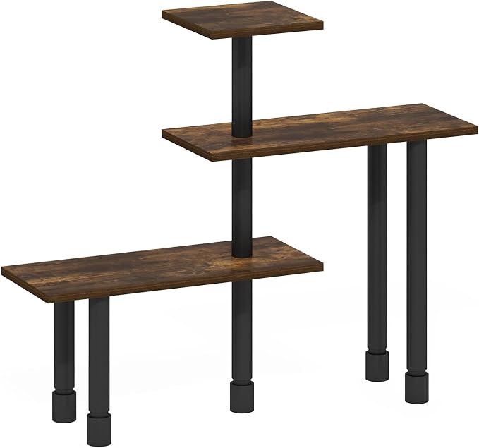 Furinno Turn-N-Tube Kitchen Countertop Organizer, 3-Tier Corner Countertop Organizer Shelf, Corner Shelf, for Kitchen, Pantry, Organizers and Storage, Amber Pine