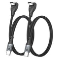 USB C Cable Right Angle - [2Pack 1.6FT] 60W Fast Charging USB C Cable Braided USB Type C Data Cable, 90 Degree C Port Charger Cord for iPhone 17/16/15 Pro Max, Tesla Model Y, MacBook, iPad, Samsung