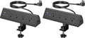 Jgstkcity Desk Clamp Power Strip,20W Fast Charging Station,Surge Protector Nightstand Edge Mount,1875W Extension Cord with Multiple Outlets,2 USB-C,2 USB-A,for Home Office (Black, 10 FT) (Pack of 2)
