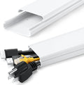ZhiYo 34in TV Cord Hider for Wall Mounted TV, Large Cord Cover Wall, PVC Cable Management Raceway Kit, Wire Hider for Wall, White Wire Concealer 2 xL17in, W2in xH0.7in