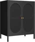 Small 2 Mesh Door Metal Storage Cabinet for Pantry,Office Room,Kitchen,Bathroom,Living Room, Hallway-Locker Cabinet with 1 Adjustable Shelf(mesh Door, Black)