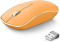 JOYACCESS J 2.4G Wireless Mouse, Soft Click, Silent Travel, 3200 DPI, 5 Adjustment Levels, for Laptop, Mac, PC, Notebook - Orange
